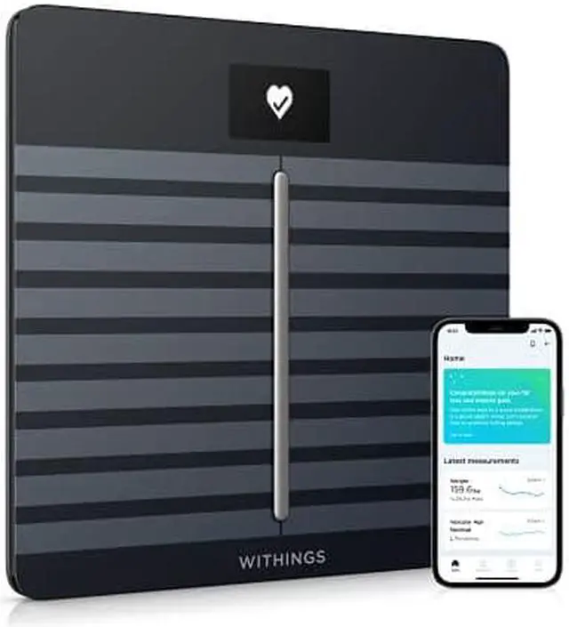 Alt view image 5 of 5 - Withings Body Cardio Wi-Fi Smart Scale with Body Composition and Heart Rate - Black