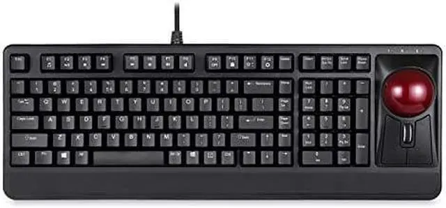 Alt view image 8 of 9 - Perixx Periboard-522 Mechanical Trackball Keyboard - 2.17 Inch Large Trackball - Tilt Scrolling Wheel - Full-Size Wired Size USB Mechanical Keyboard with Optical Trackball Mouse