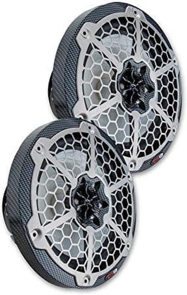 Alt view image 7 of 7 - Ds18 Hydro 6.5" 2-Way Marine Speakers W/Rgb Led Lights 375W - Black Carbon Fiber