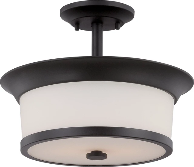 Main image of Nuvo Lighting 605550 Two Light Semi Flush Mount, BronzeDark