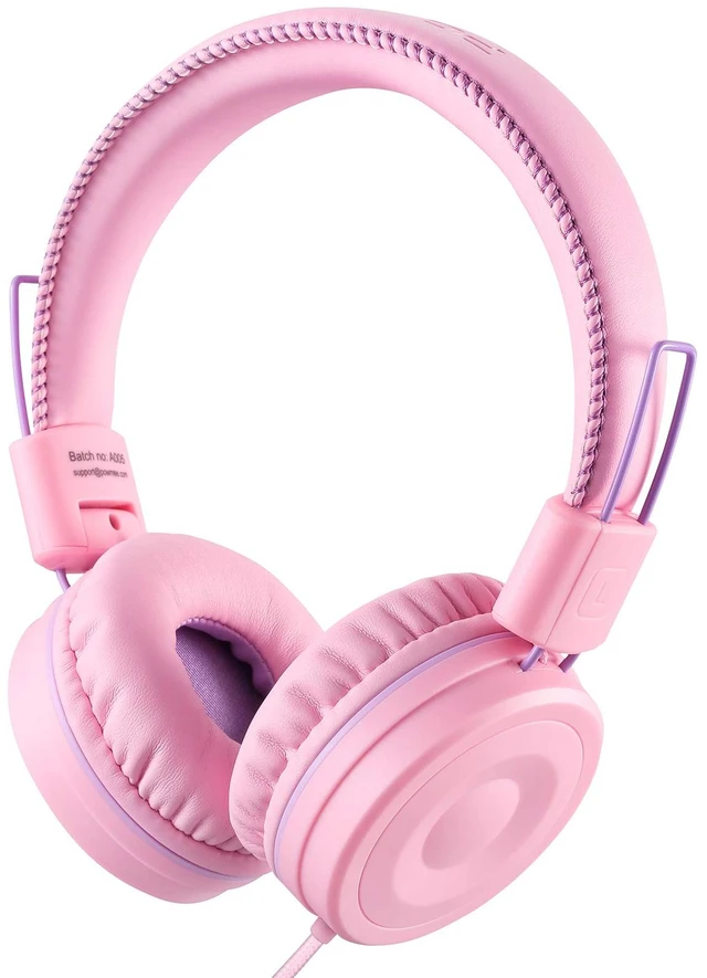 Main image of M1 Kids Headphones Wired Headphone for Kids,Foldable Adjustable Stereo Tangle-Free,3.5MM Jack Wire Cord On-Ear Headphone for Children (Pink)