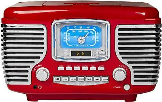 Alt view image 2 of 2 - Crosley CR612B-RE Corsair Radio CD Player, Red