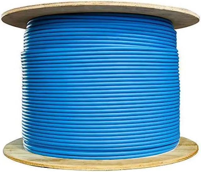 Main image of 1000 Foot Bulk Shielded Cat6a Ethernet Cable, SFTP, Stranded Copper, Spool, 26AWG, 500Mhz, 10Gig Network Patch Cable, 1000 feet Spool, Blue, CableWholesale