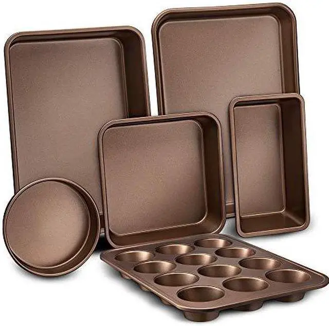Alt view image 8 of 8 - NutriChef Kitchen Oven Non Stick Carbon Steel Tray Sheet 6 Piece Bakeware Set