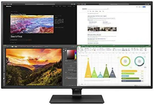 Alt view image 10 of 10 - LG 43UN700-B 43" Ultra HD 3840 x 2160 4K 8ms (GTG) 60Hz 4xHDMI DisplayPort USB Type-C Built-in Speakers Flicker Safe PBP PIP Anti-Glare Backlit LED IPS Monitor