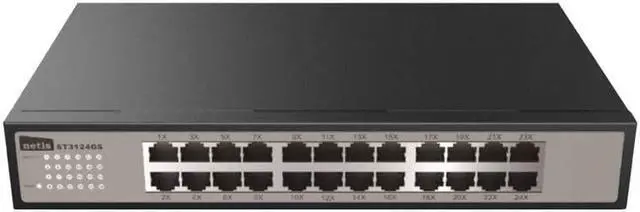 Alt view image 5 of 13 - 24-port Unmanaged Gigabit Switch, Desktop Ethernet Splitter, Ethernet Hub, Plug and Play, Fanless Quite, Traffic Optimization, Sturdy Metal Desktop size, expandable to standard 19" rack mount with included mounting bracket (ST3124GS)