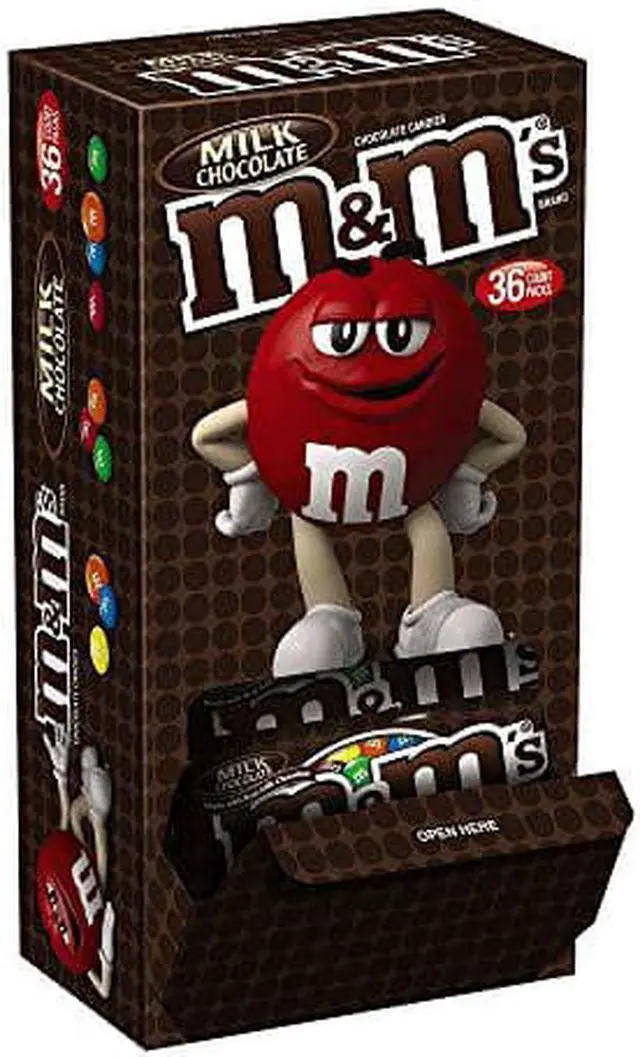 Alt view image 9 of 9 - M&M'S Milk Chocolate Candy Singles Size 1.69-Ounce Pouch 36-Count Box