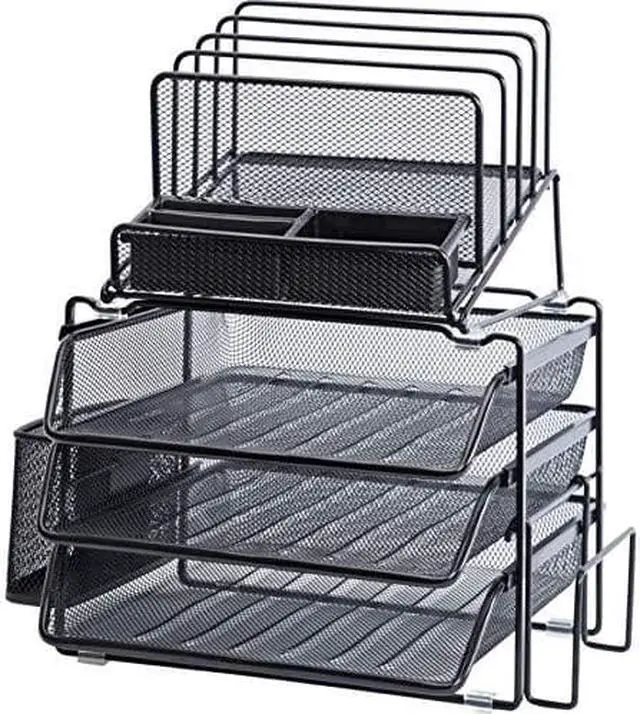 Alt view image 4 of 4 - Lorell Divided 4-tier Desktop Organizer
