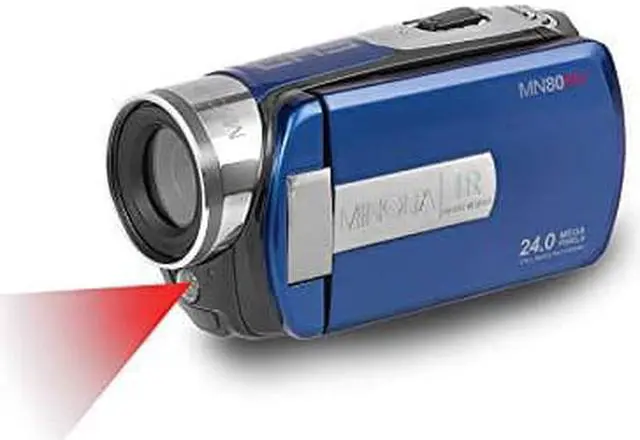 Alt view image 13 of 13 - Minolta MN80NV 1080p Full HD 24MP Digital IR Night Vision Camcorder, Blue