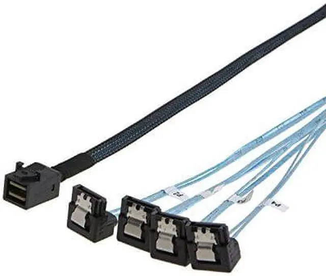Main image of CableCreation Internal HD Mini SAS (SFF-8643 Host) - 4X SATA (Target) Angle Cable, SFF-8643 for Controller, 4 Sata Connect to Hard Drive, 1M / 3.3FT