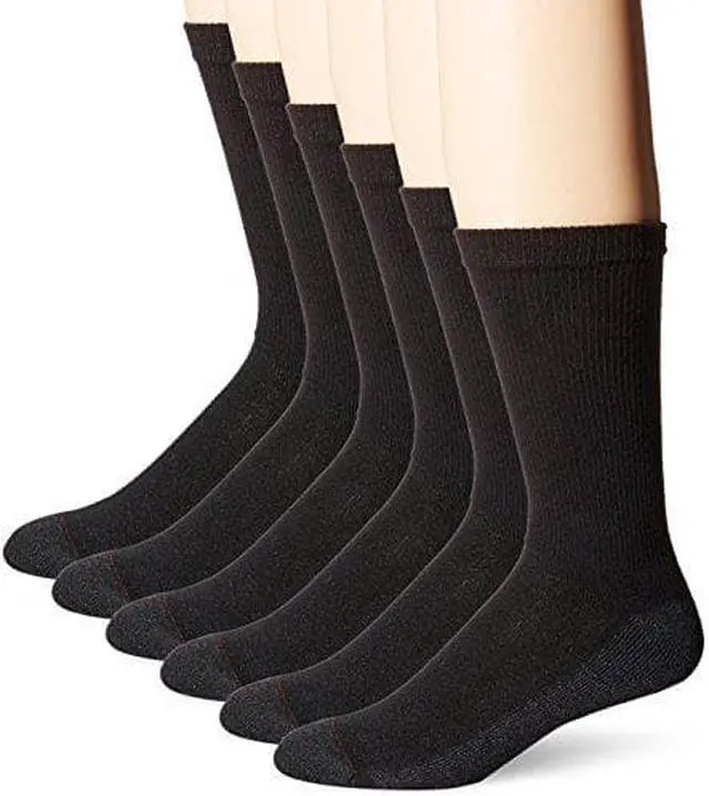 Alt view image 2 of 2 - Hanes Mens FreshIQ Big-Tall ComfortBlend Crew Socks, Black, Sock Size: 12-14 / Shoe Size: 13-15"(Pack of 6)