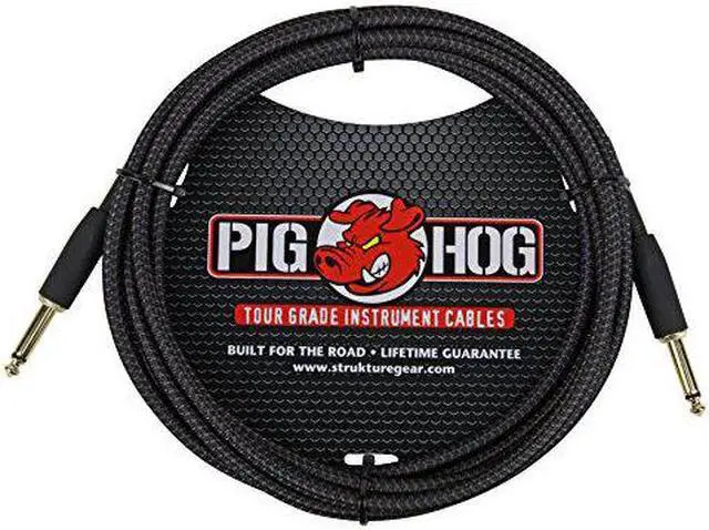 Alt view image 5 of 7 - Pig Hog "Black Woven" Woven Jacket Tour Grade Instrument Cable, 10-foot