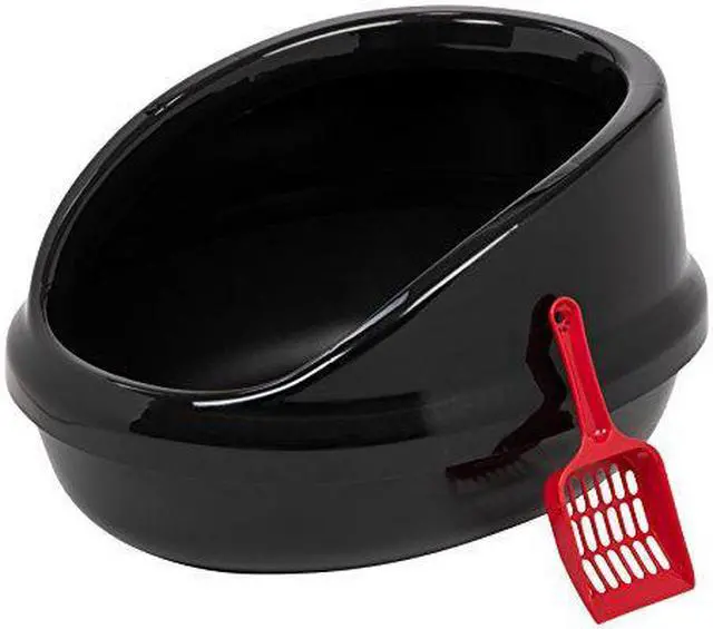 Alt view image 5 of 5 - IRIS Large Shielded Litter Pan, 1 Pack, Black