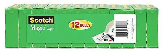 Alt view image 10 of 17 - Scotch Magic Tape Value Pack, 1" Core, 0.75" X 83.33 Ft, Clear, 12/Pack 810K12