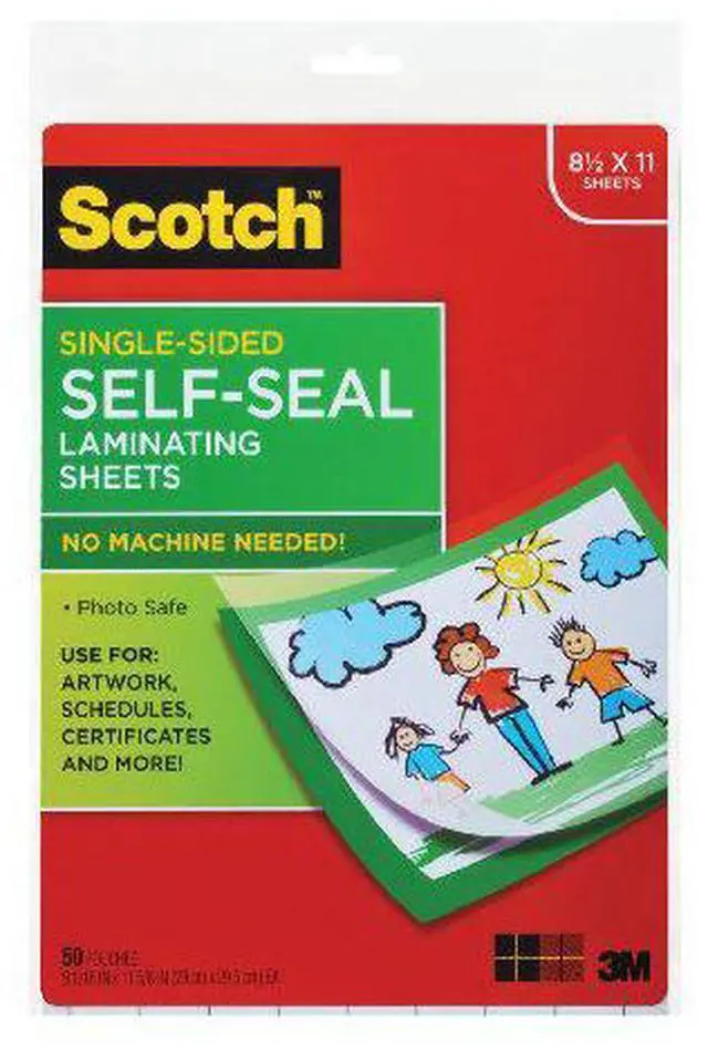 Alt view image 6 of 6 - Scotch 9 x 12 Inches Laminating Sheets Letter Size Single Sided, 50 Pouches (SF854-1B)