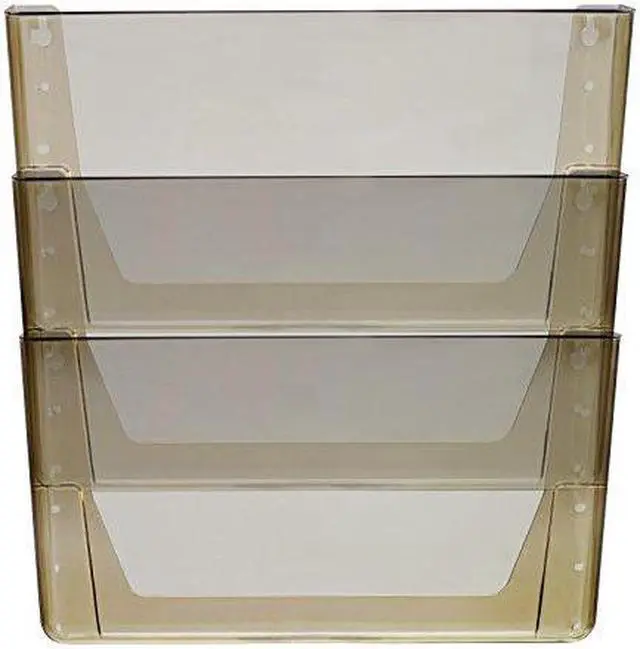 Alt view image 17 of 20 - Storex Wall File, Letter, 13 X 14, Three Pocket, Smoke 70246U06C