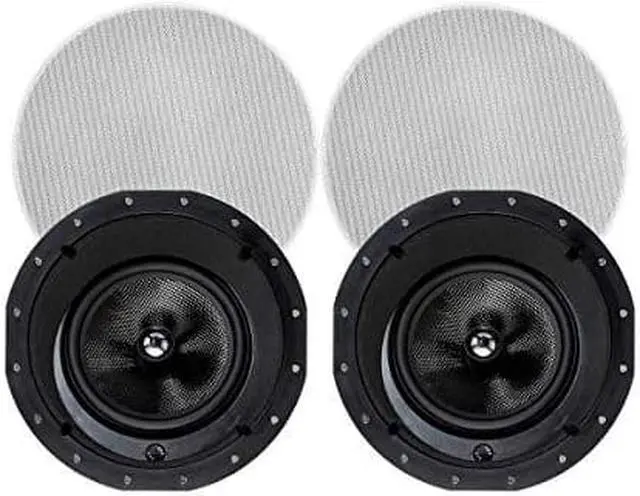 Alt view image 13 of 13 - Monoprice 2-Way Carbon Fiber In-Ceiling Speakers - 8 Inch With 15 Degree Angled Drivers (Pair) - Alpha Series