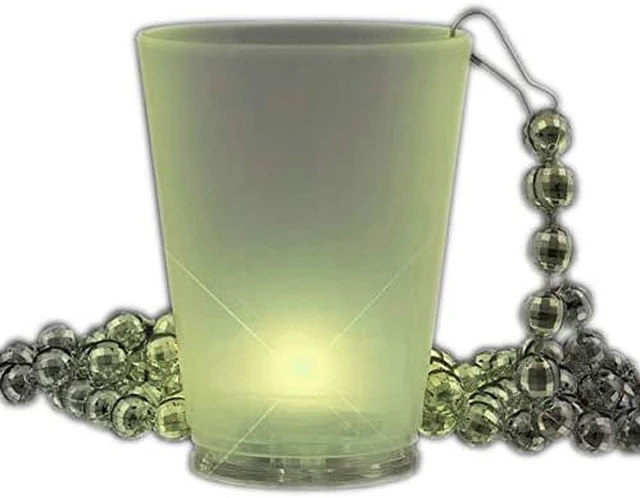 Main image of Multi Color LED Beaded Shot Glass Necklaces Pack of 12