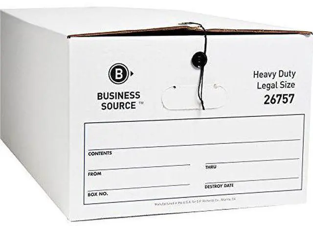 Alt view image 6 of 6 - Business Source Storage Box Legal 700 lbs 15"x24"x10" 12/CT White 26757
