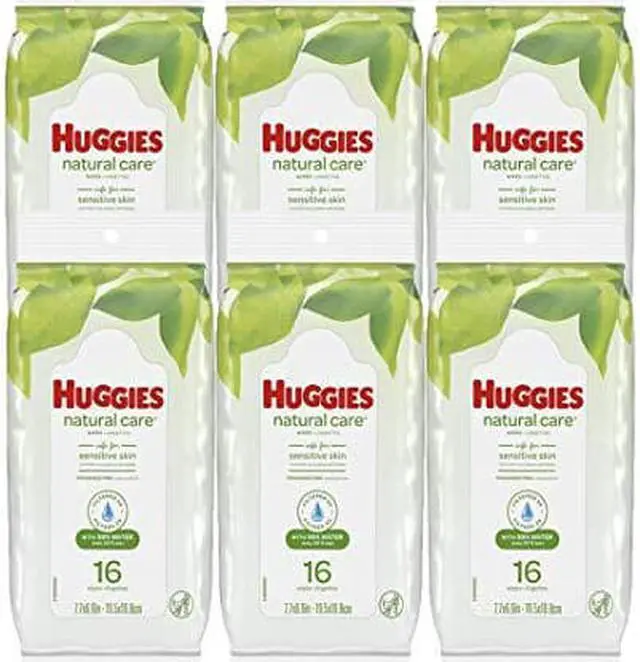 Main image of Huggies Natural Care Fragrance Free Baby Wipes 16 Count (6 Pack)