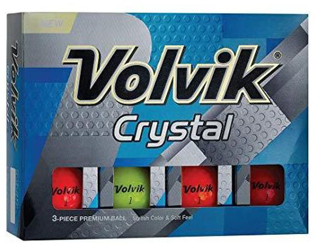 Alt view image 5 of 5 - Volvik Crystal 3 Pc Assorted Golf Balls-Pink/Org/ Yellow/Grn - 9733