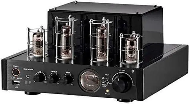 Alt view image 7 of 7 - Monoprice Stereo Hybrid Tube Amplifier 2019 Edition, 25 Watt With Bluetooth, Wired RCA, Optical, Coaxial, and USB Connections, and Subwoofer Out