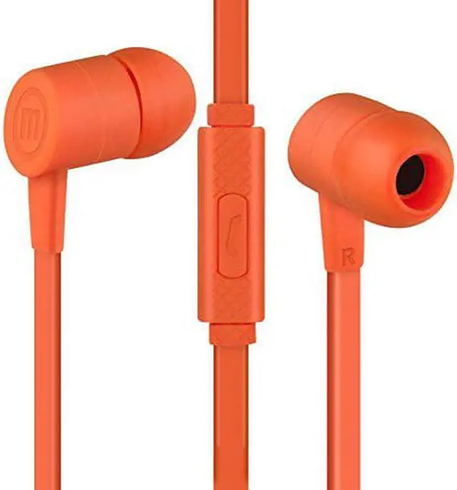 Alt view image 5 of 5 - Maxell Solid 2 Earphones with Built-in Microphone, Blush Red