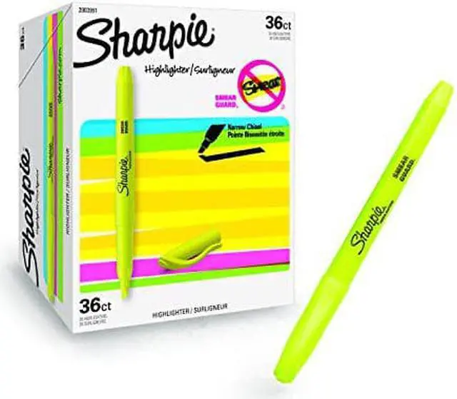 Alt view image 9 of 14 - Sharpie 2003991 Pocket Highlighters - Office Pack, Chisel Tip, Yellow