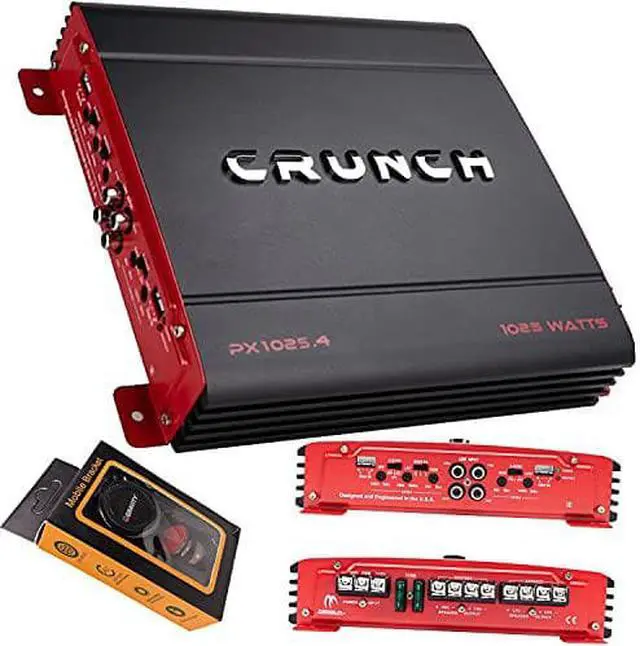 Main image of Crunch PX-1025.4 1000W Powerzone Series 2-ohm Stable 4-Channel Class-A/B Amplifier with Gravity Magnet Phone Holder Bundle