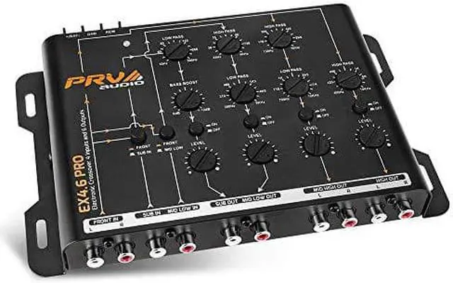 Alt view image 4 of 9 - PRV 4 Way Electronic Crossover 4 Inputs and 6 Outputs 9 Volts RMS EX4.6 PRO