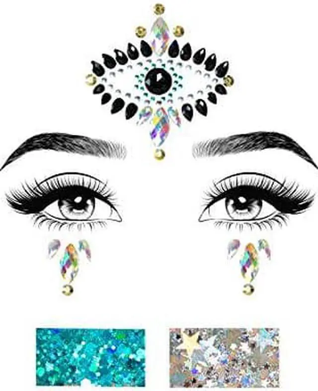 Main image of Leg Avenue Womens Halloween Rhinestone Face Jewels, Divinity Multicolor, O/S