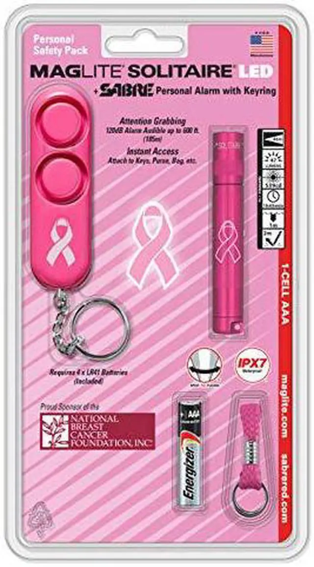 Alt view image 17 of 17 - Maglite Solitaire LED Flashlight & Sabre Personal Alarm (160-000-391)