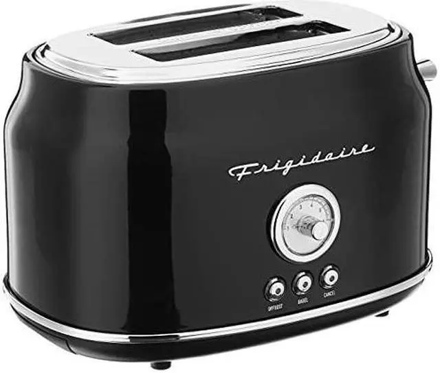 Alt view image 15 of 15 - Frigidaire ETO102-BLACK 2-Slice 900-Watt Retro Stainless Steel Toaster (Black)