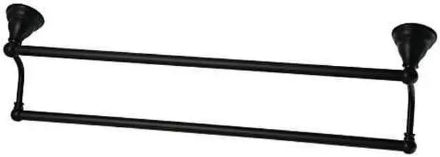 Alt view image 5 of 6 - Kingston Brass BA5563MB Royale 24" Dual Towel Bar, Matte Black