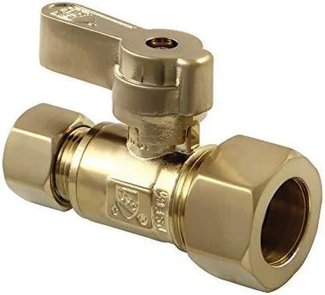 Alt view image 2 of 3 - KINGSTON BRASS KF5335BB KF5335BB 5/8" OD X 3/8" OD Comp Straight Stop Valve,