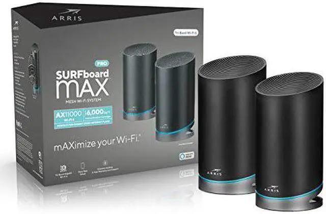 Alt view image 11 of 11 - ARRIS 1000768 SURFboard mAX AX11000 Pro Mesh Wi-Fi 6 System (2 Pack) W133