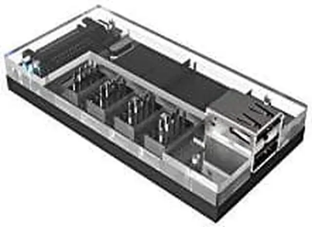 Alt view image 8 of 8 - Micro Connectors - Acrylic Internal USB 2.0 Hub with Magnetic Base - 5 USB 2.0 Ports Expansion
