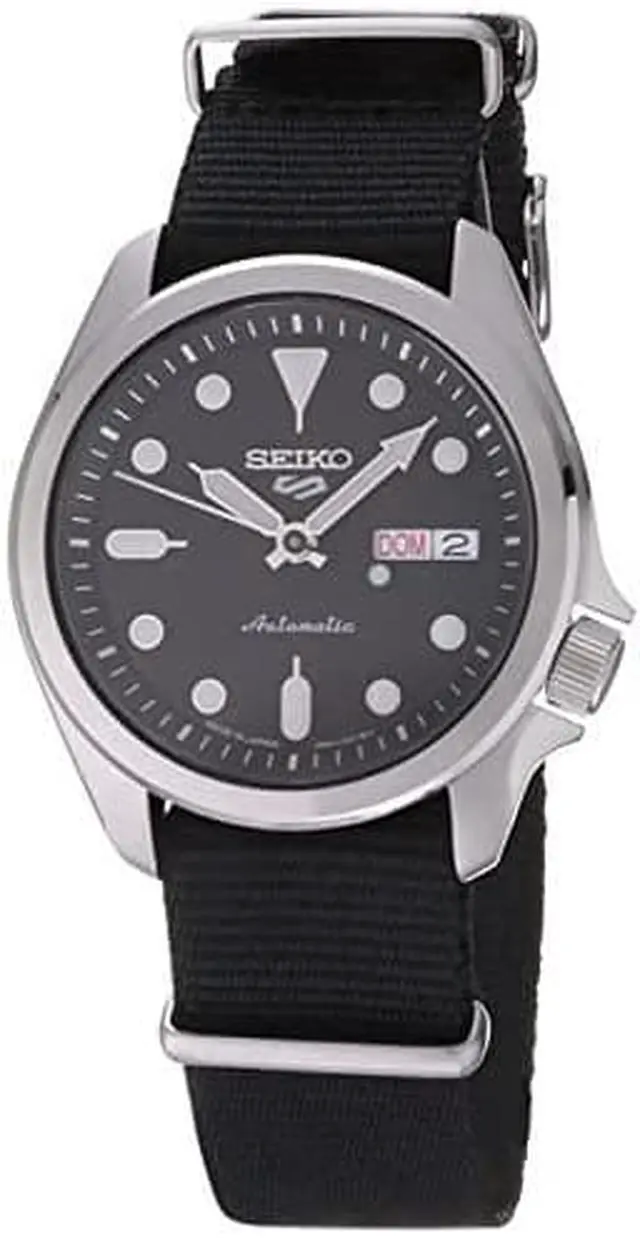 Alt view image 3 of 3 - Seiko SRPE67 5 Sports 24-Jewel Stainless Steel Watch with Black Nylon Strap
