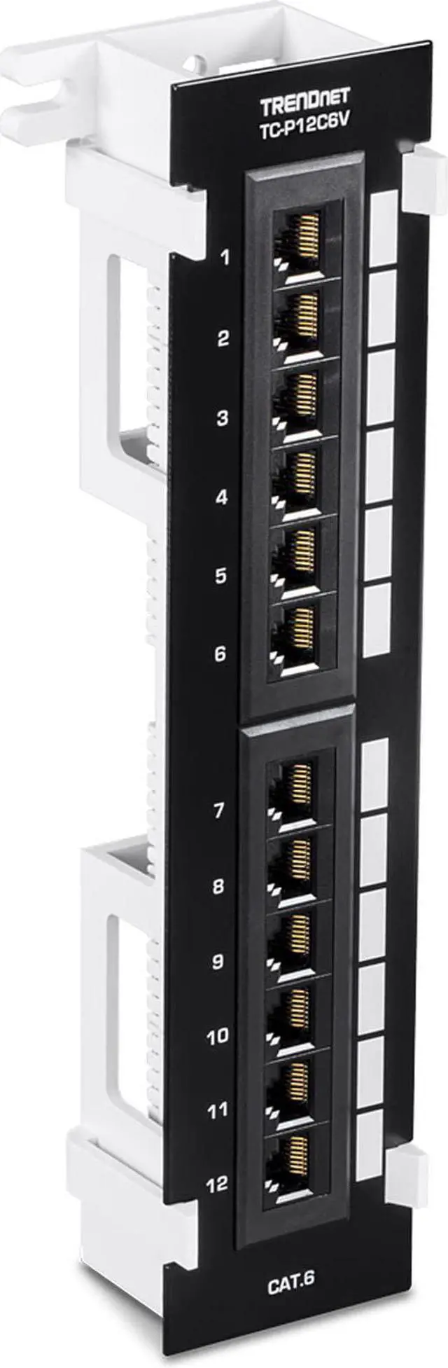 Alt view image 7 of 7 - TRENDnet TC-P12C6V 12-Port Cat6 Unshielded Wall Mount Patch Panel