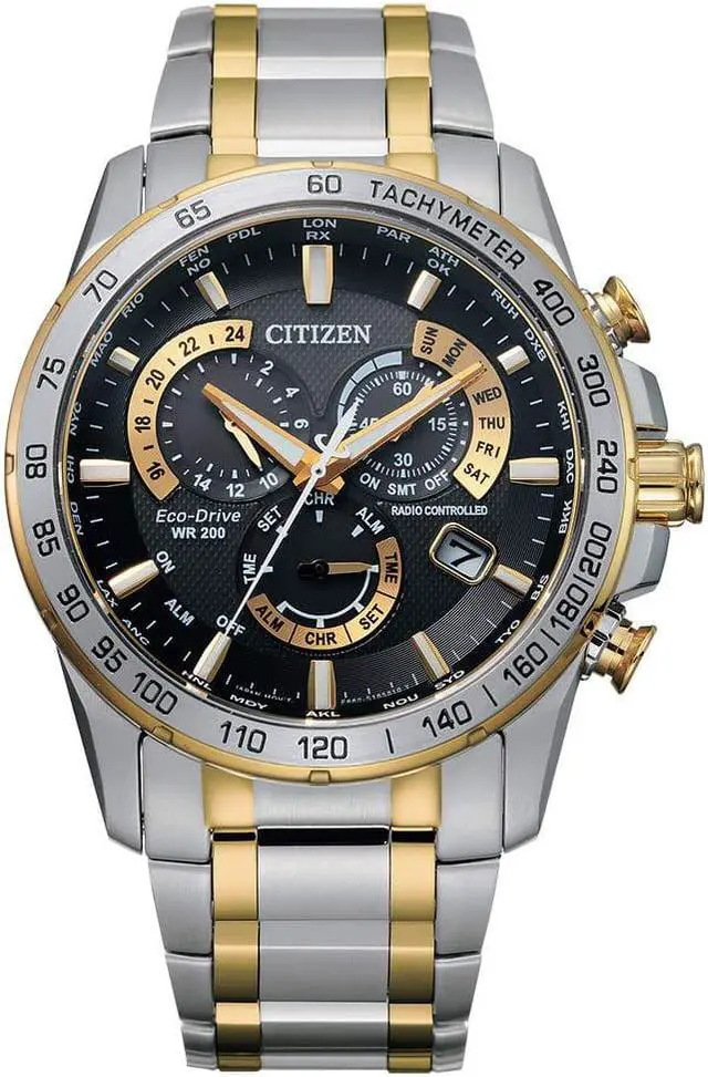 Main image of citizen Eco-Drive PcAT Quartz Mens Watch, Stainless Steel, Technology, Two-Tone (Model: cB5894-50E)