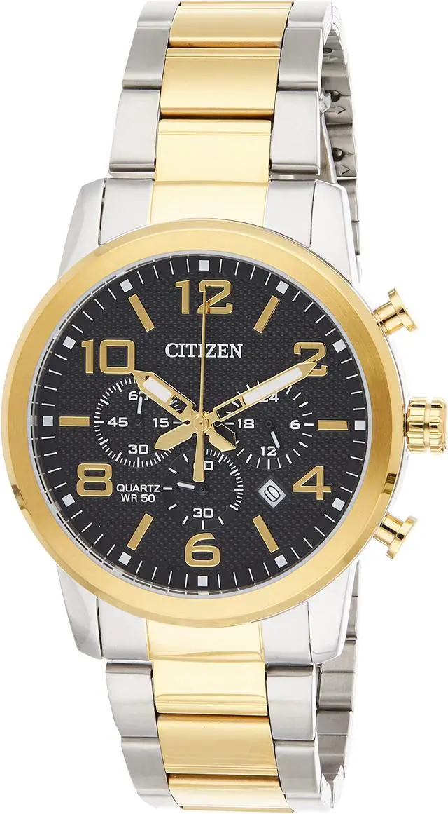 Alt view image 2 of 2 - citizen quartz mens watch, stainless steel, classic, two-tone (model: an8054-50e)
