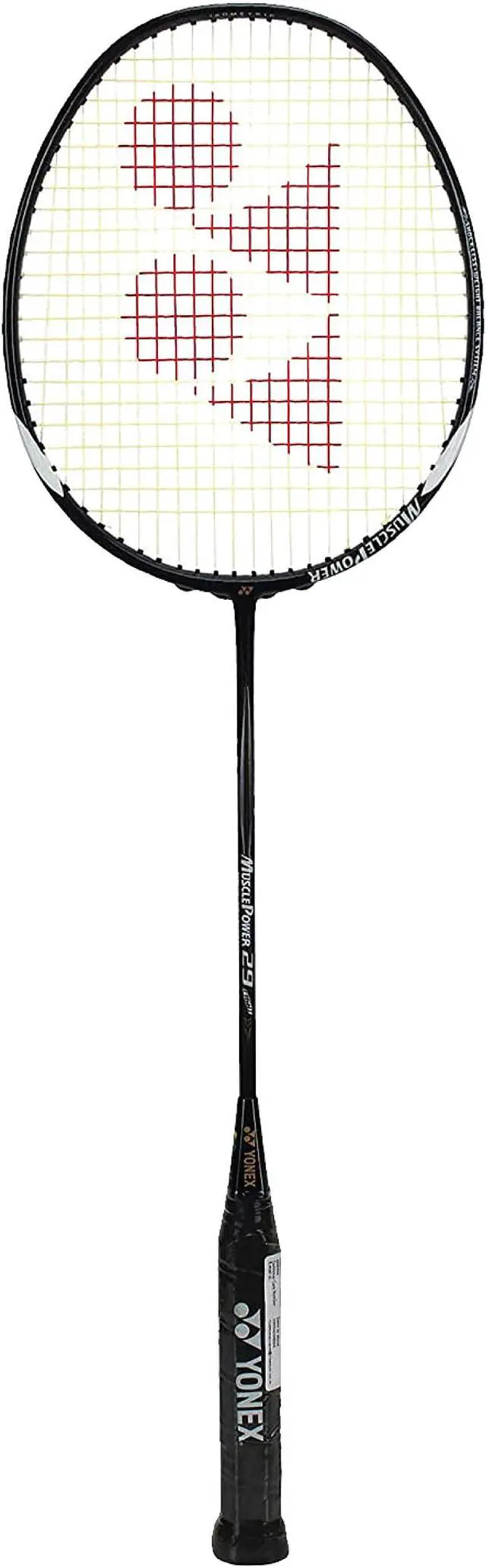 Main image of Muscle Power 29 Carbon Graphite Strung Badminton Racket with Full Racket Cover (Black/White) | for Intermediate Players | 85 Grams | Maximum String Tension - 30lbs