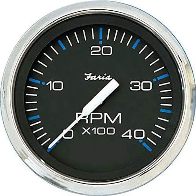 Alt view image 3 of 5 - FARIA BEEDE INSTRUMENTS 33742 Faria 4" Tachometer - 4,000 RPM (Diesel - Mechanical Takeoff  and  Var Ratio Alt) - Chesapeake Black SS