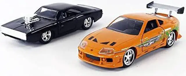 Alt view image 2 of 3 - jada toys fast & furious dom's dodge charger r/t & brian's toyota supra 1:32 die-cast vehicle (26063)