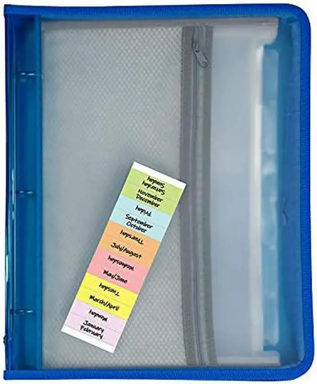 Alt view image 19 of 20 - C-Line Zippered Binder with Expanding File 10.88" x 1.5" Bright Blue 48115