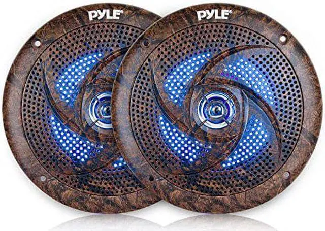 Main image of Pyle PLMRLE64DK Waterproof Rated Marine, Low-Profile Slim Speaker Pair with Built-in LED Lights, Camo Style, 6.5" (240 W) (Pair)