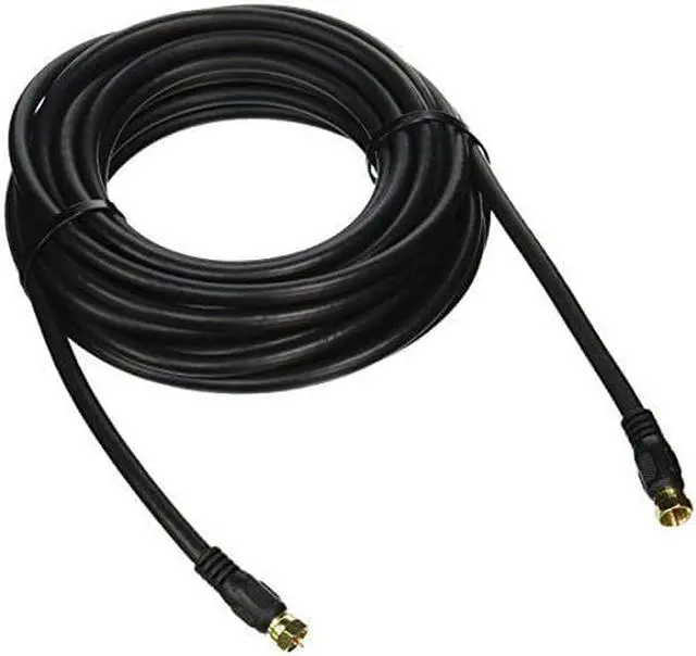 Alt view image 3 of 7 - Monoprice 25ft RG6 (18AWG) 75Ohm, Quad Shield, CL2 Coaxial Cable with F Type Connector - Black