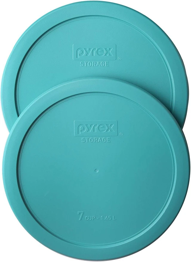 Main image of 7402-PC 6/7-Cup Turquoise Food Storage Lid (2-Pack) - Made in USA | BPA-Free Plastic | Fits 7402 & 7203 Bowls | Round Shape | Replacement Cover | Top-Rack Dishwasher Safe