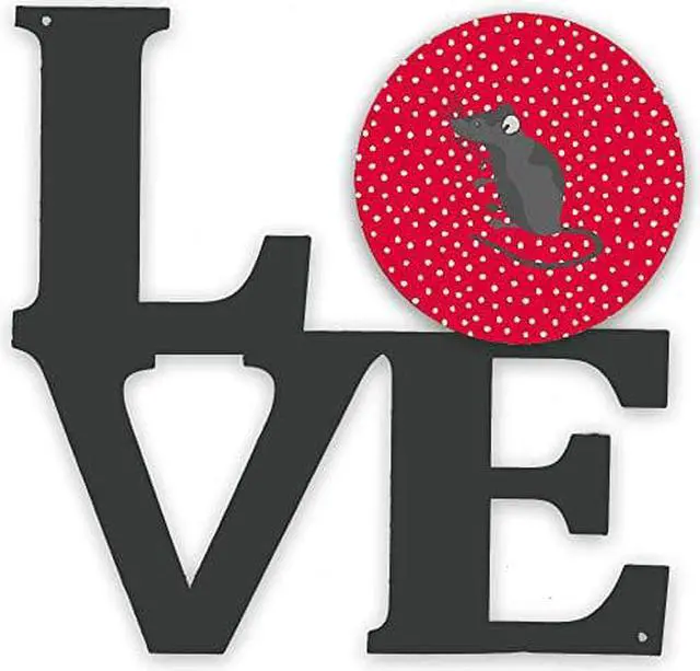 Main image of Carolines Treasures Satin Mouse Metal Artwork Love Wall-Decor, Multicolor