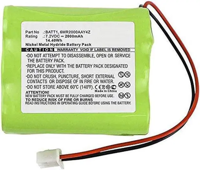 Alt view image 5 of 7 - BATT1, BATT1X, BATT2X, 228844, 6MR1600AAY4Z, 6MR2000AAY4Z Battery Replacement Compatible with 2GIG Go Control Panel Alarm System